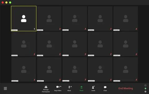 Video conference user interface, video conference calls window overlay Illustrazione stock