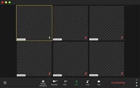 Video conference user interface, video conference calls window overlay 스톡 일러스트