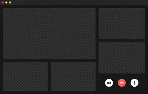 Video conference user interface, video conference calls window overlay. Five Stockillustratie