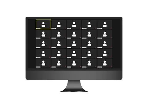 Video conference user interface, video conference calls window overlay. 25 Illustrazione stock