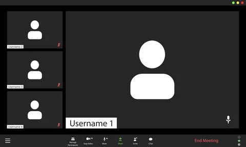 Video conference user interface, video conference calls window overlay 스톡 일러스트