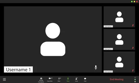 Video conference user interface, video conference calls window overlay Illustrazione stock