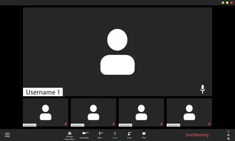 Video conference user interface, video conference calls window overlay Stockillustratie