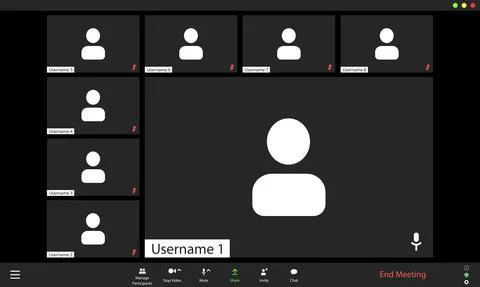 Video conference user interface, video conference calls window overlay Stock Illustration