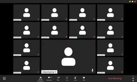 Video conference user interface, video conference calls window overlay Illustrazione stock