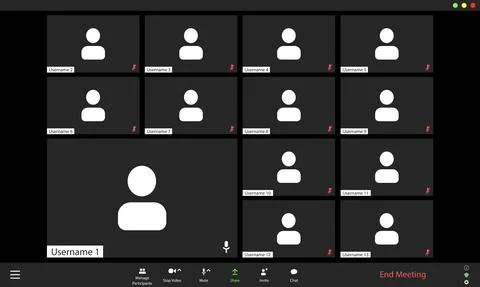 Video conference user interface, video conference calls window overlay イラスト素材