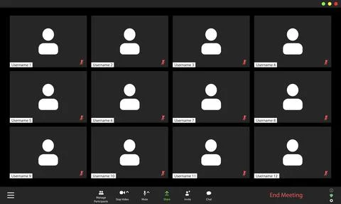 Video conference user interface, video conference calls window overlay 스톡 일러스트