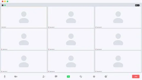 Video conference user interface, video conference calls window overlay Stock Illustration