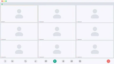 Video conference user interface, video conference calls window overlay Illustrazione stock