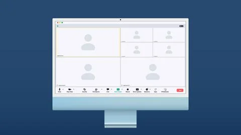 Video conference user interface, video conference calls window overlay Illustrazione stock