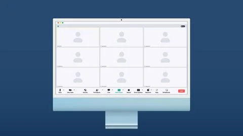 Video conference user interface, video conference calls window overlay Illustrazione stock