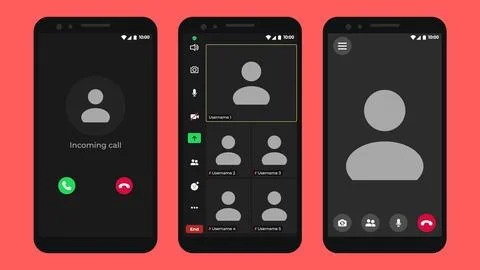 Video conference user interface. Video calls window overlay. Zoom Interface 스톡 일러스트
