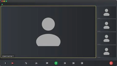 Video conference user interface. Video calls window overlay. Call screen Illustrazione stock
