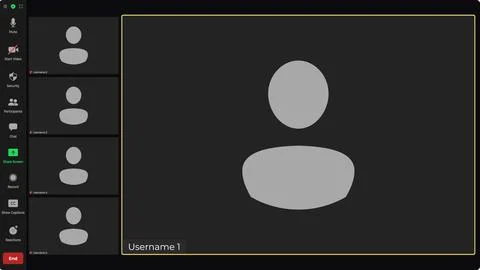 Video conference user interface. Video calls window overlay. Online chat for Stock Illustration