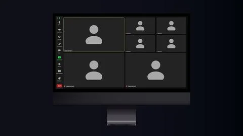 Video conference user interface. Video call screen interface template イラスト素材