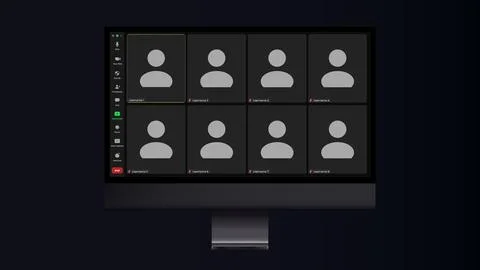 Video conference user interface. Video call screen interface template イラスト素材