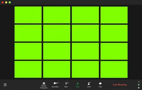 Video conference user interface. Video call window overlay Illustrazione stock