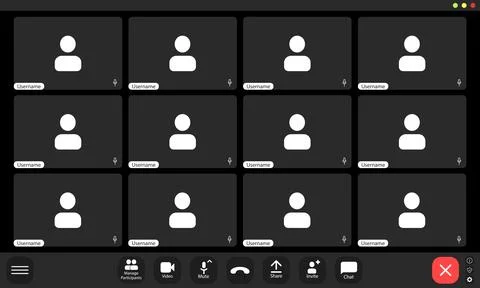 Video conference user interface, video conference calls window overlay.. 스톡 일러스트