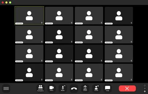 Video conference user interface, video conference calls window overlay.. 스톡 일러스트