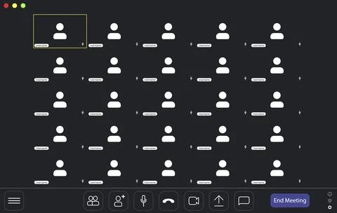 Video conference user interface, video conference calls window overlay.. Stock Illustration