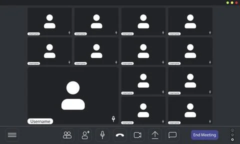 Video conference user interface, video conference calls window overlay.. 스톡 일러스트