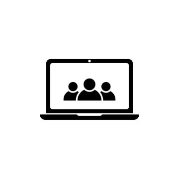 Video conference vector icon in flat style Stock Illustration