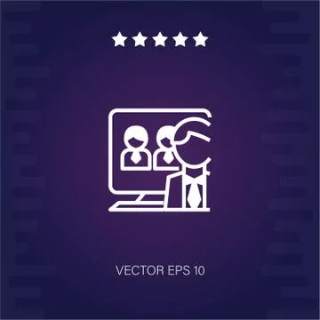 Video conference vector icon Illustrazione stock
