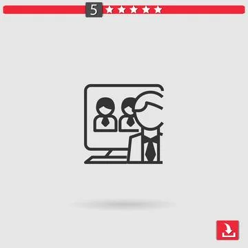 Video conference vector icon Stock Illustration