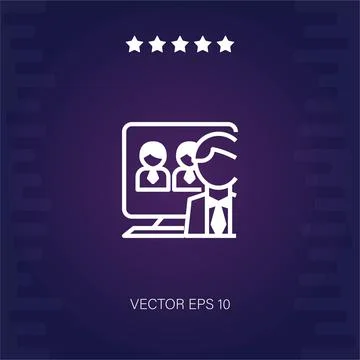 Video conference vector icon Stock Illustration
