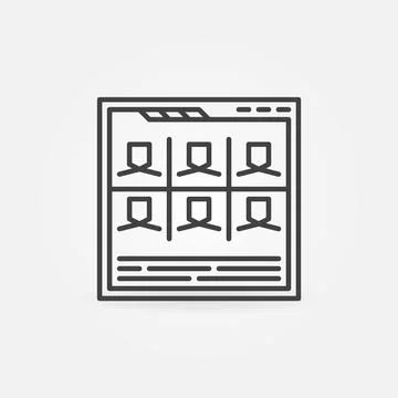 Video Conference in Web Browser vector concept line icon Illustrazione stock