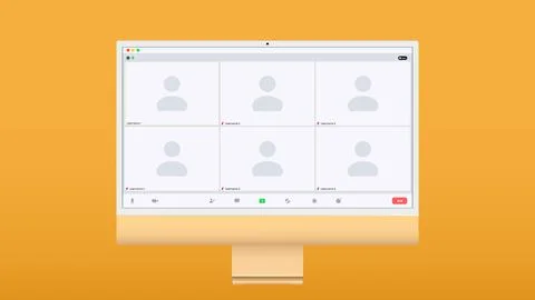 Video conference window. Isolated vector illustration. Call symbol. Vector Stock Illustration