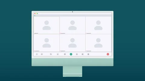Video conference window. Isolated vector illustration. Call symbol. Vector イラスト素材