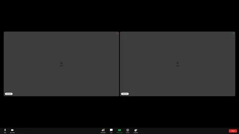 Video conferencing interface layout with empty screen placeholders. 4K Video Stock Footage 340304395