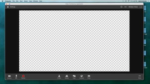 Video Conferencing Interface with Transparent Frame for Compositing Stock Photos