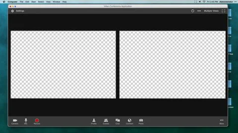 Video Conferencing Interface with Two Transparent Frames for Compositing Stock Photos