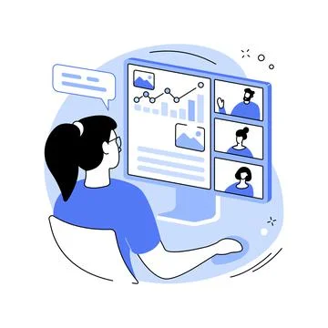 Video conferencing isolated cartoon vector illustrations. 스톡 일러스트