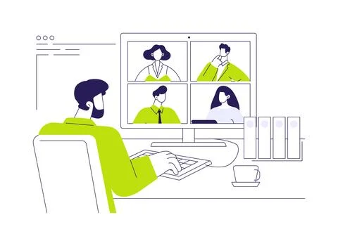 Video conferencing software abstract concept vector illustration. Stock Illustration