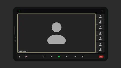Video conferencing user interface. Application for social communication. Video Stock Illustration