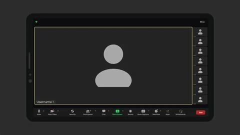 Video conferencing user interface. Application for social communication Stock Illustration