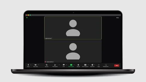 Video conferencing user interface. Application for social communication Illustrazione stock