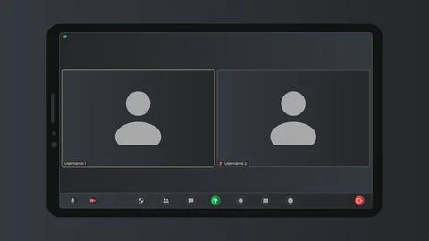 Video conferencing user interface. Application for social communication. Video Illustrazione stock