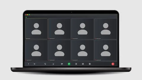 Video conferencing user interface. Application for calls. Videocall screen イラスト素材