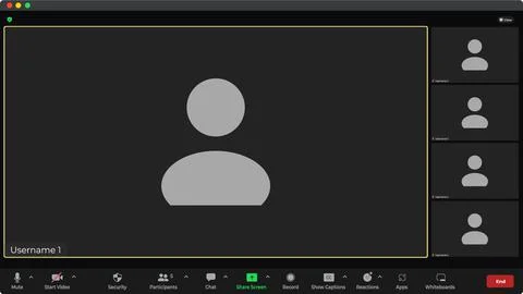 Video conferencing user interface. Online conference meeting. Videocall screen Stock Illustration