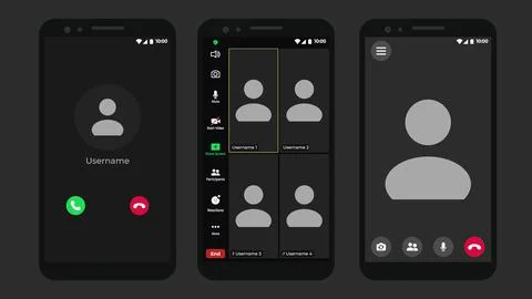 Video conferencing user interface. Online conference meeting. User web video Illustrazione stock