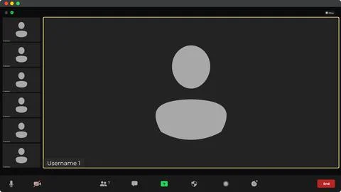 Video conferencing user interface. Online conference meeting. Video conference Illustrazione stock