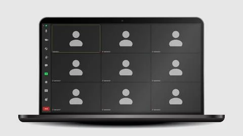 Video conferencing user interface. Online conference meeting. Video call screen Stock Illustration