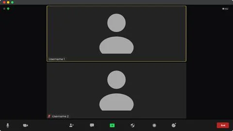 Video conferencing user interface. User web video call window. Video conference Stock Illustration