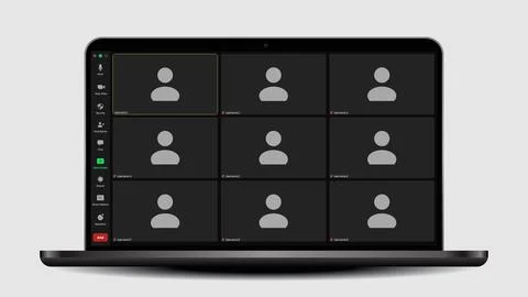 Video conferencing user interface. User web video call window. User web video Ilustração Stock