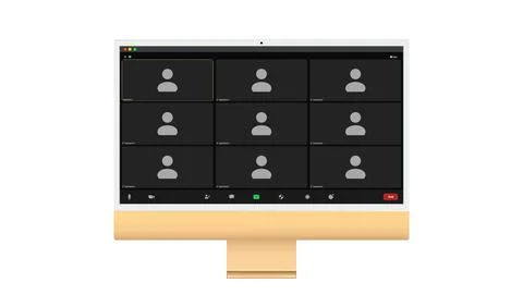 Video conferencing user interface. Video conference icon. Digital communication Illustrazione stock