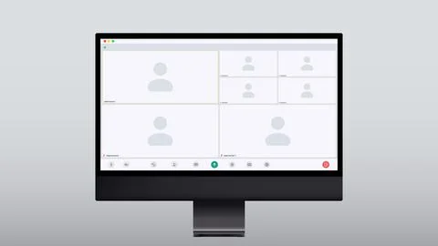 Video conferencing user interface. Video conference icon. Digital communication Illustrazione stock
